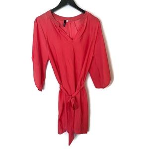 Viereck 100% Silk Shirt Dress Hot Sake EUC • Size XS